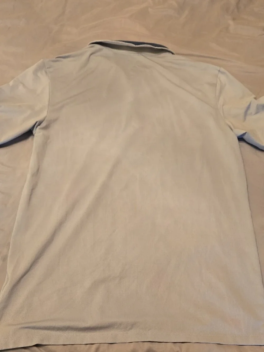 adidas Men’s Light Gray Polo with Navy Contrast Collar